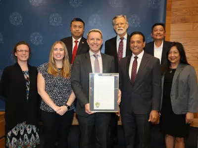 CTA Travel proclamation at Cerritos City Council Chamber