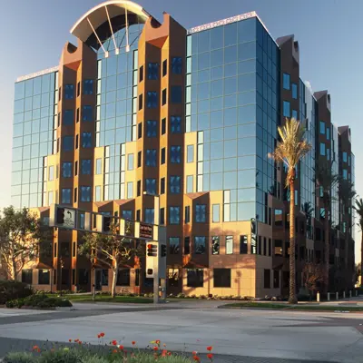 Office building at sunrise, Cerritos Towne Center